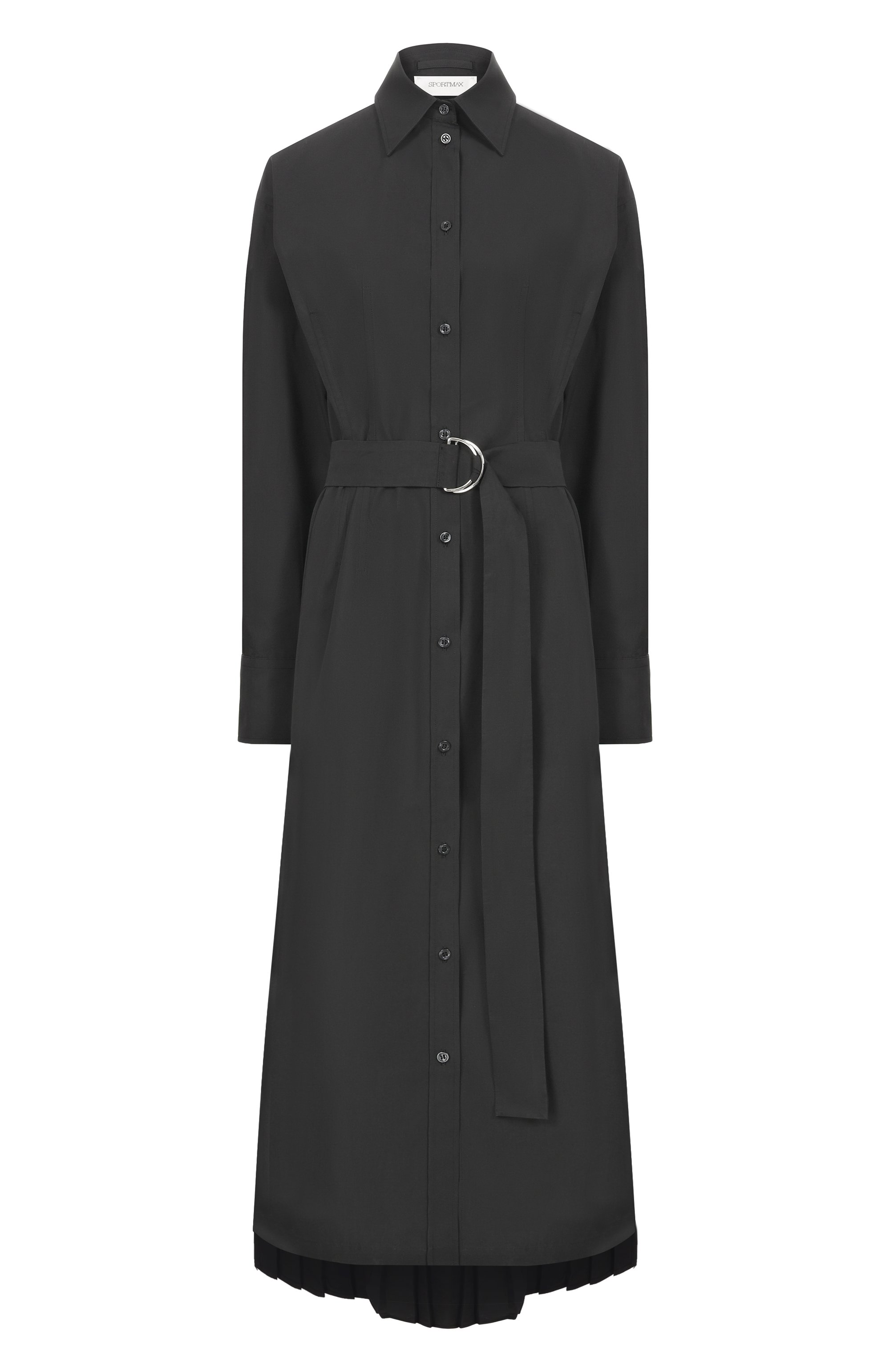 Хлопковое платье SPORTMAX черного цвета по цене 82650 руб., арт. SPXR0NCHI, фото 1 Хлопковое платье SPORTMAX, арт. SPXR0NCHI, фото 1