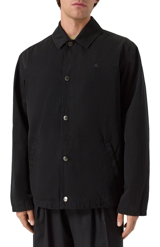 Хлопковая куртка-рубашка Burberry 8110285 Чёрный  8110285 Фото 3