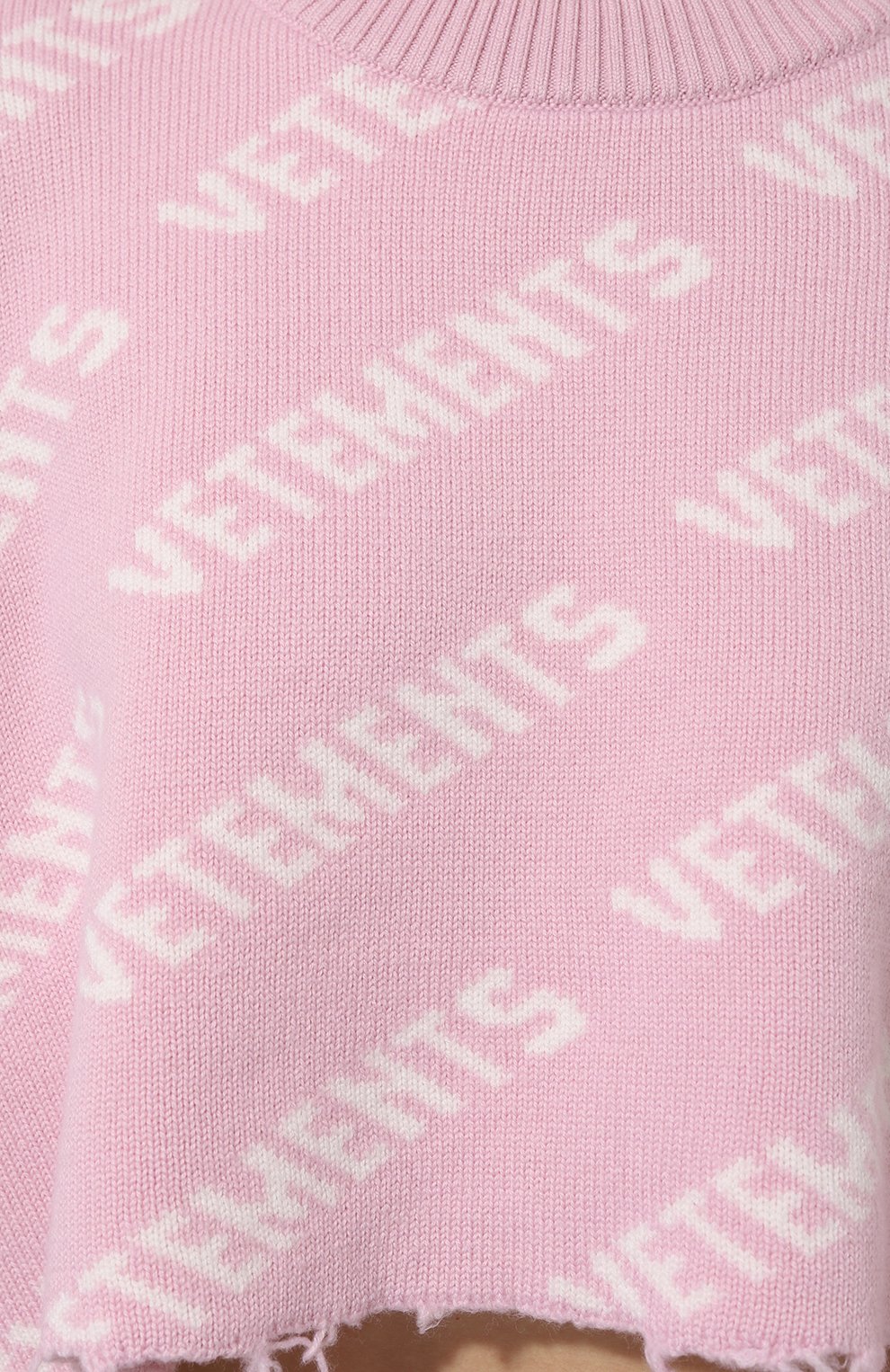 Шерстяной свитер VETEMENTS розового цвета по цене 99750 руб., арт. UE63KN900P, фото 5 Шерстяной свитер VETEMENTS, арт. UE63KN900P, фото 5