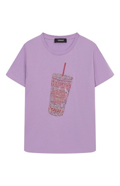 Хлопковая футболка VERSACE, арт. 1018181/1A13079/8A-14A