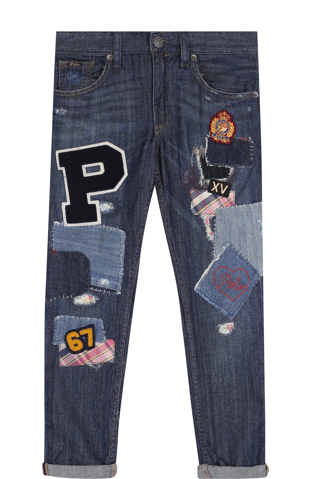 Джинсы с декоративными потертостями и аппликациями POLO RALPH LAUREN, арт. 313670896, фото 1