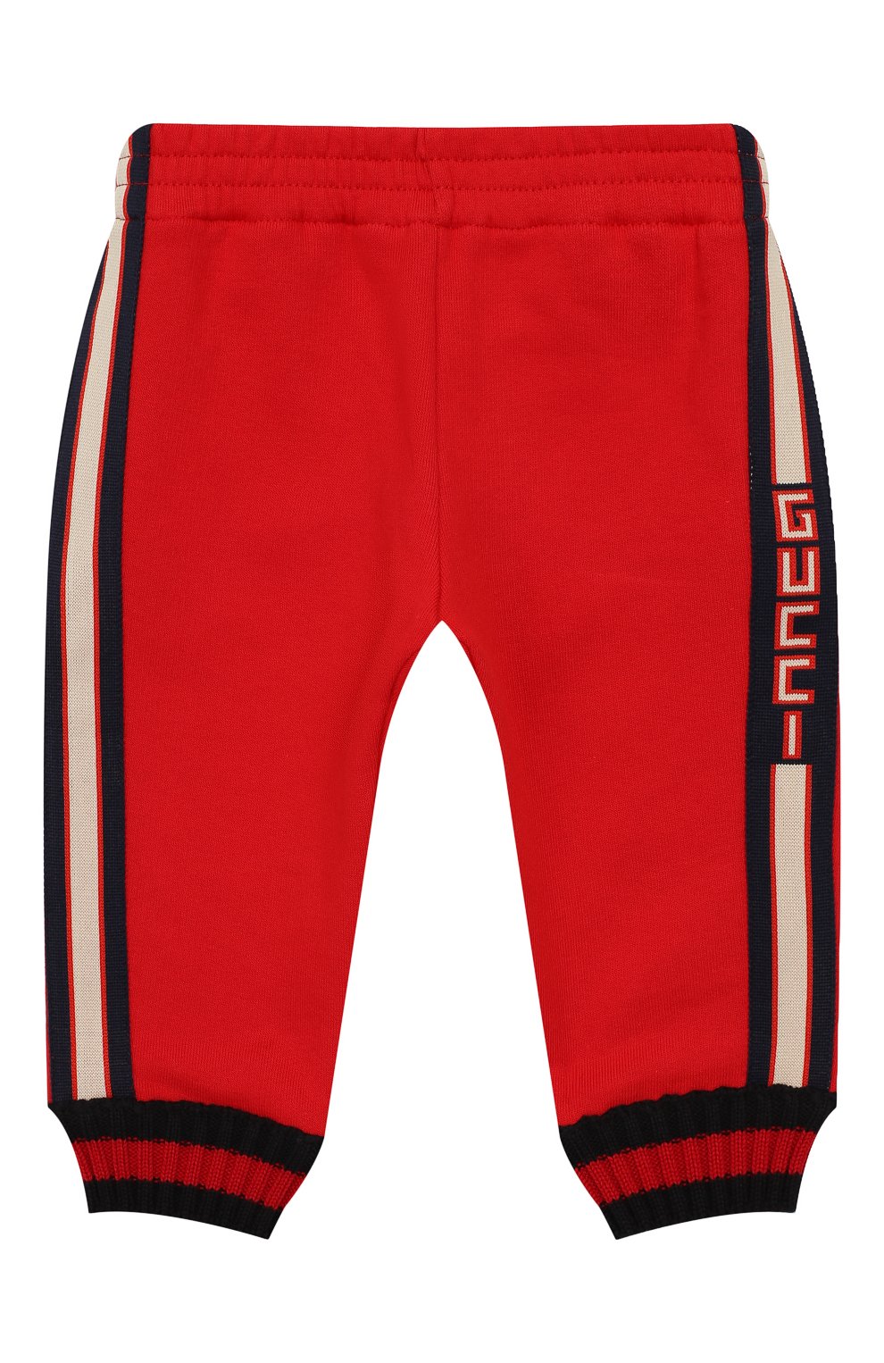 Хлопковые джоггеры GUCCI красного цвета по цене 21750 руб., арт. 497807/X9L52, фото 1 Хлопковые джоггеры GUCCI, арт. 497807/X9L52, фото 1