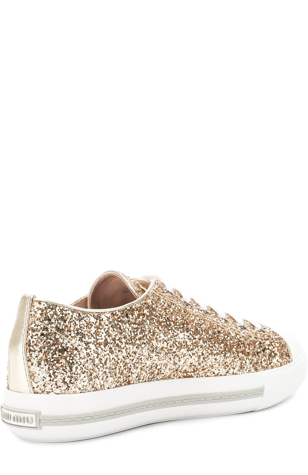 Кеды с глиттером на шнуровке MIU MIU, арт. 5E8998/3B4X, фото 4