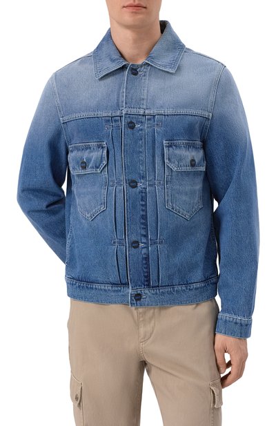 Джинсовая куртка KITON синего цвета по цене 182500 руб., арт. UGK102K0754F04, фото 3 Джинсовая куртка KITON, арт. UGK102K0754F04, фото 3