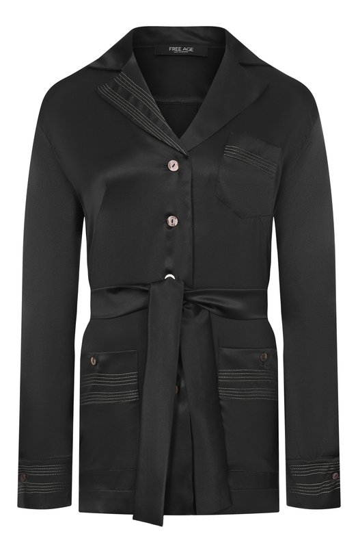 Шелковый жакет Freeage WS26.JK154.6003.900 Чёрный WS26.JK154.6003.900