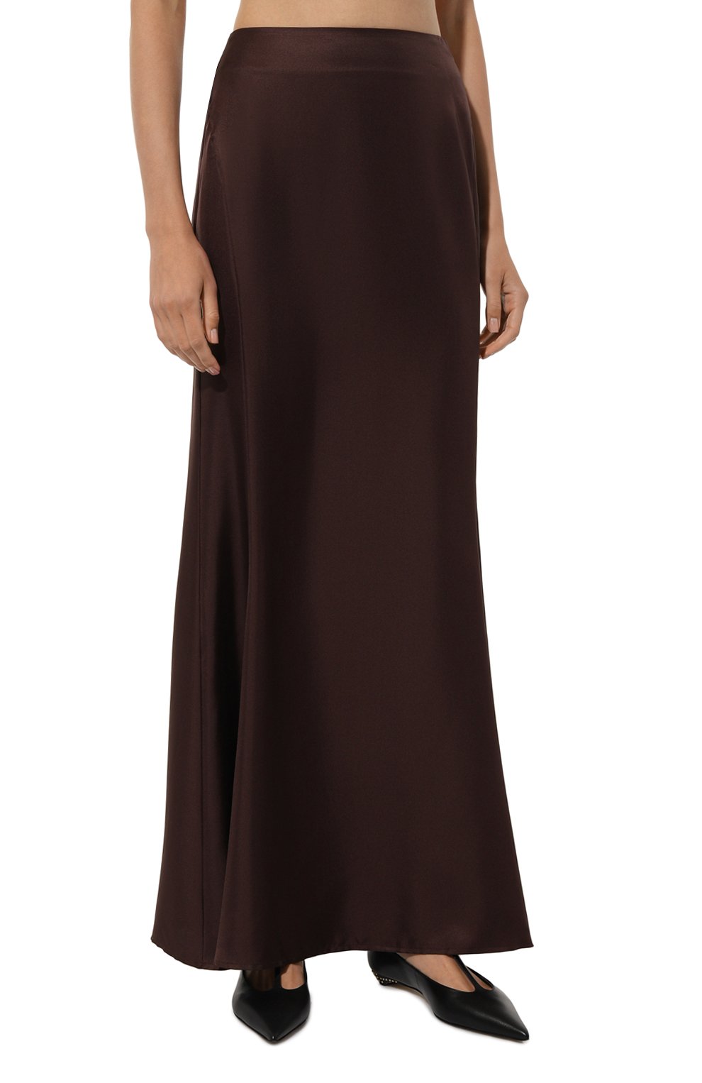 Шелковая юбка LOULOU DE SAISON темно-коричневого цвета по цене 54150 руб., арт. DALUPIRI, фото 3 Шелковая юбка LOULOU DE SAISON, арт. DALUPIRI, фото 3