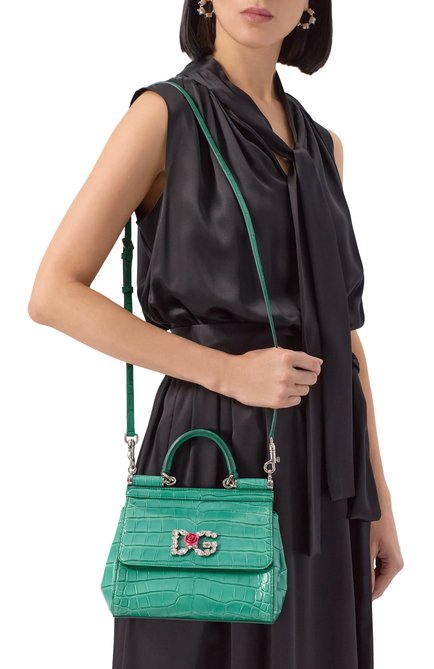 Женская сумка sicily small из кожи аллигатора DOLCE & GABBANA, арт. BB6003/B2DG6/AMIS