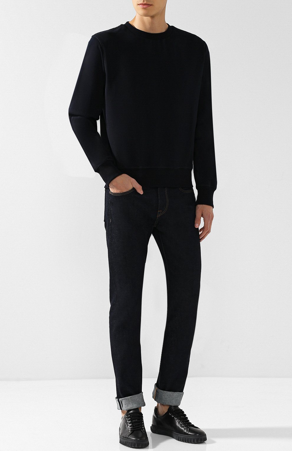 Однотонный джемпер из смеси хлопка и шерсти BOTTEGA VENETA, арт. 514094/VZZY5, фото 2