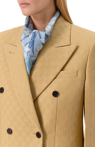 Шелковый платок GUCCI голубого цвета по цене 79550 руб., арт. 810042/3G001, фото 2 Шелковый платок GUCCI, арт. 810042/3G001, фото 2