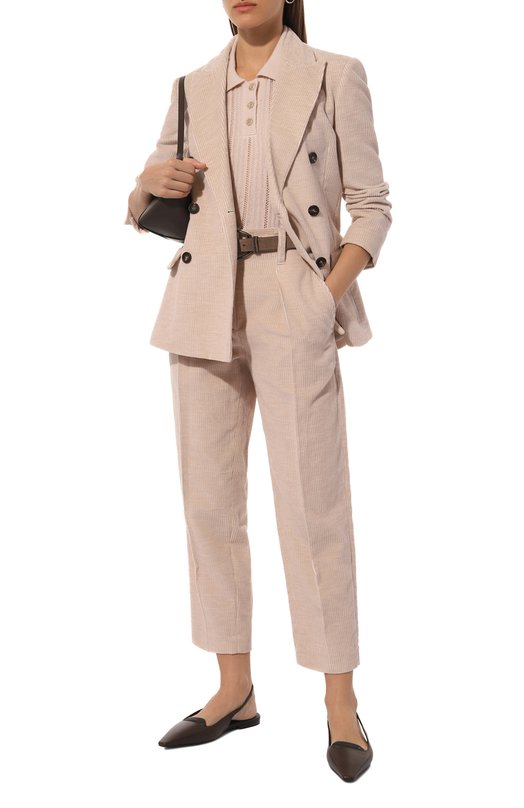 Вельветовые брюки Brunello Cucinelli MD576BP420 Бежевый  MD576BP420 Фото 2