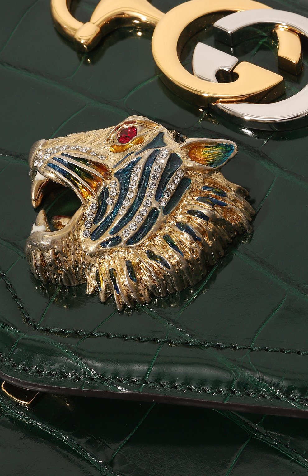 Сумка rajah из кожи аллигатора GUCCI зеленого цвета по цене 1995000 руб., арт. 537241 EV4AX, фото 3 Сумка rajah из кожи аллигатора GUCCI, арт. 537241 EV4AX, фото 3
