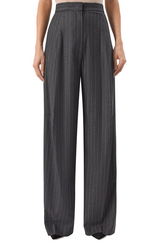 Брюки из шерсти и вискозы Sportmax BELGI01234 Серый  BELGI01234 Фото 3