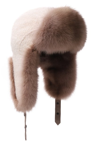 Женская кашемировая шапка-ушанка star с мехом соболя BLACK SABLE, арт. BS-FHST-DR