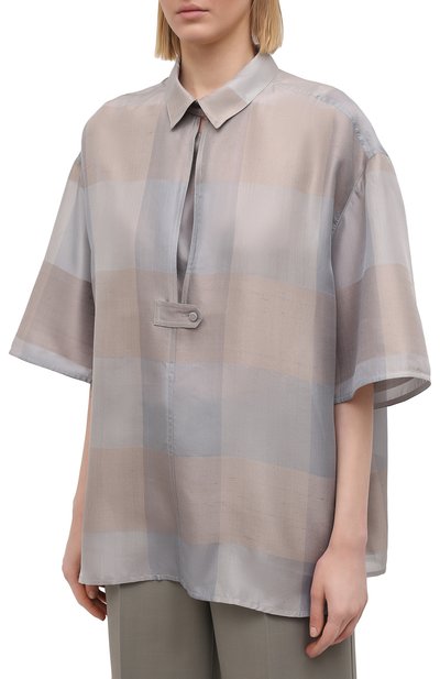 Шелковая блузка GIORGIO ARMANI бежевого цвета по цене 143500 руб., арт. 1SHCCZ35/TZ811, фото 3 Шелковая блузка GIORGIO ARMANI, арт. 1SHCCZ35/TZ811, фото 3