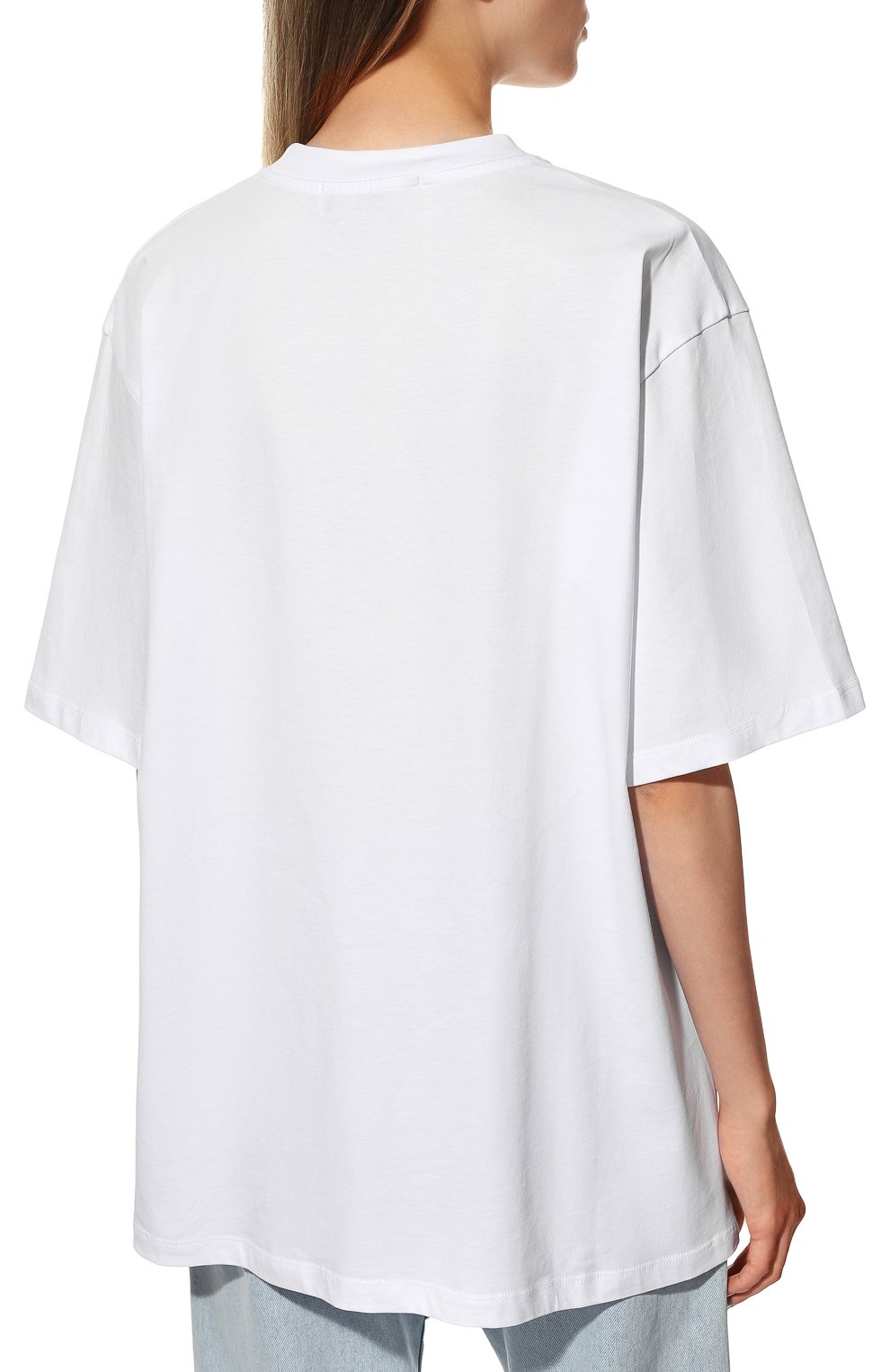 Хлопковая футболка MSGM белого цвета по цене 17600 руб., арт. 3241MDM176 227298, фото 4 Хлопковая футболка MSGM, арт. 3241MDM176 227298, фото 4