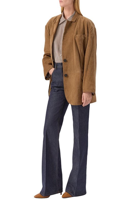 Замшевый жакет Weekend Max Mara R0LANDA Бежевый  R0LANDA Фото 2