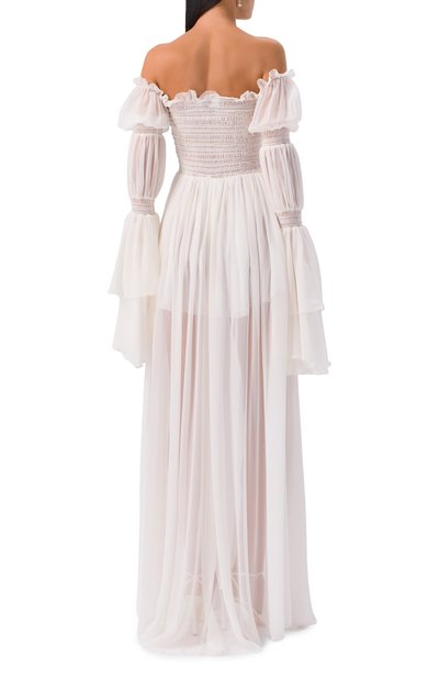 Шелковое платье BLUMARINE кремового цвета по цене 281500 руб., арт. 4A331A, фото 3 Шелковое платье BLUMARINE, арт. 4A331A, фото 3