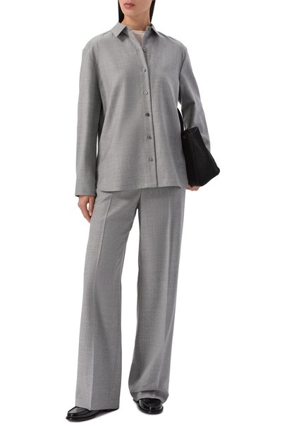 Шерстяная рубашка THEORY светло-серого цвета по цене 62550 руб., арт. N0801501, фото 2 Шерстяная рубашка THEORY, арт. N0801501, фото 2