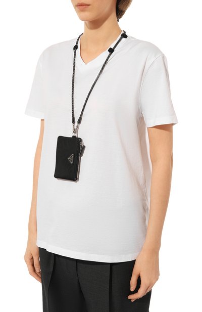 Хлопковая футболка PRADA белого цвета по цене 105000 руб., арт. 135699-1XBH-F0964-212, фото 3 Хлопковая футболка PRADA, арт. 135699-1XBH-F0964-212, фото 3