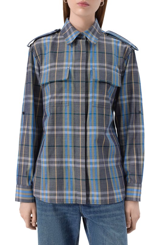 Хлопковая рубашка Burberry 8113002 Синий  8113002 Фото 3