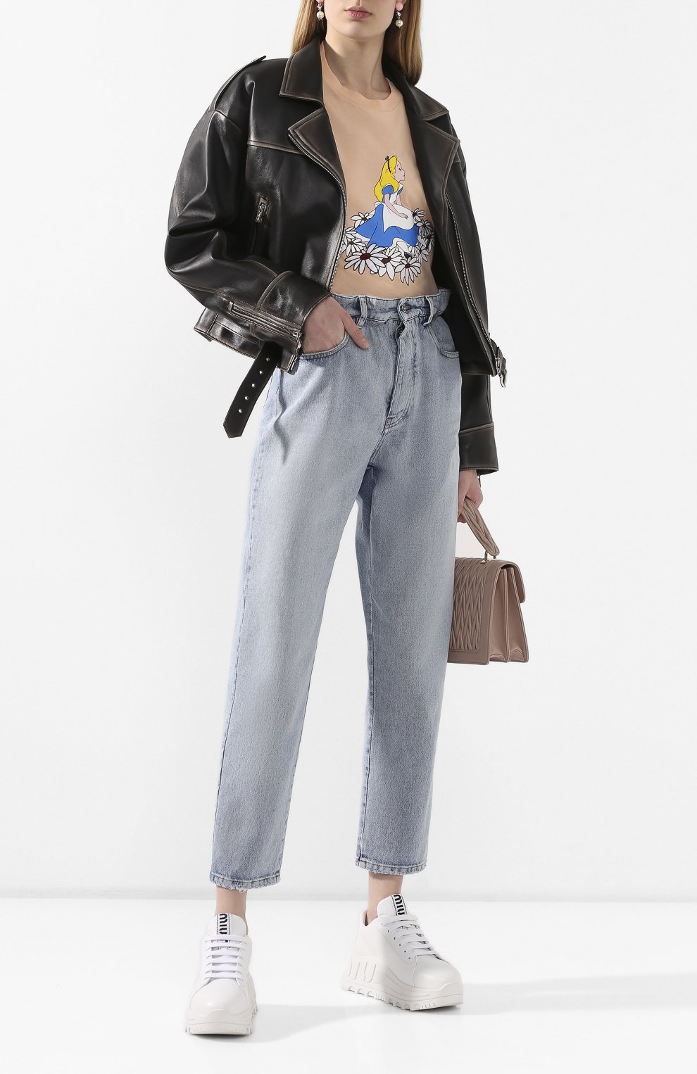 Хлопковая футболка MIU MIU, арт. MJN195-1WHU-F0075, фото 2