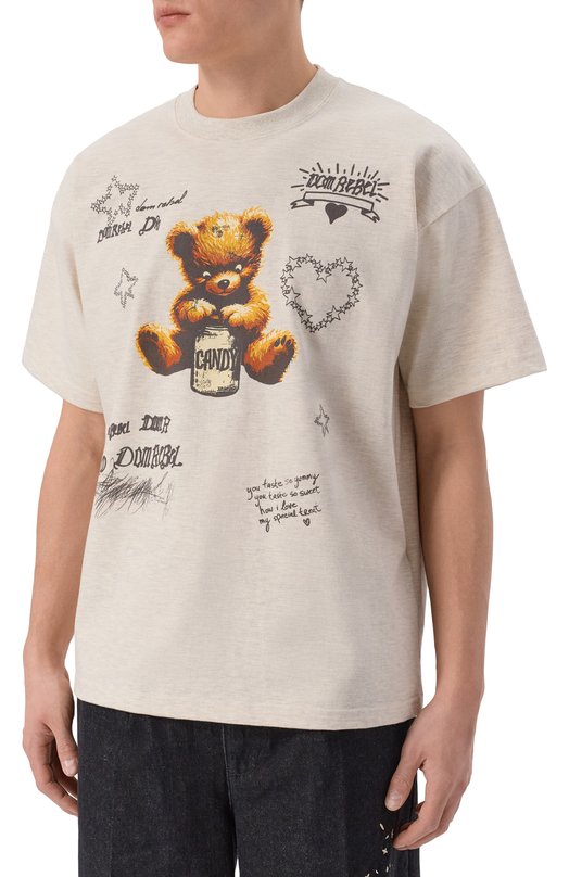 Хлопковая футболка DOMREBEL M TREATS/T-SHIRT Кремовый  M TREATS/T-SHIRT Фото 3