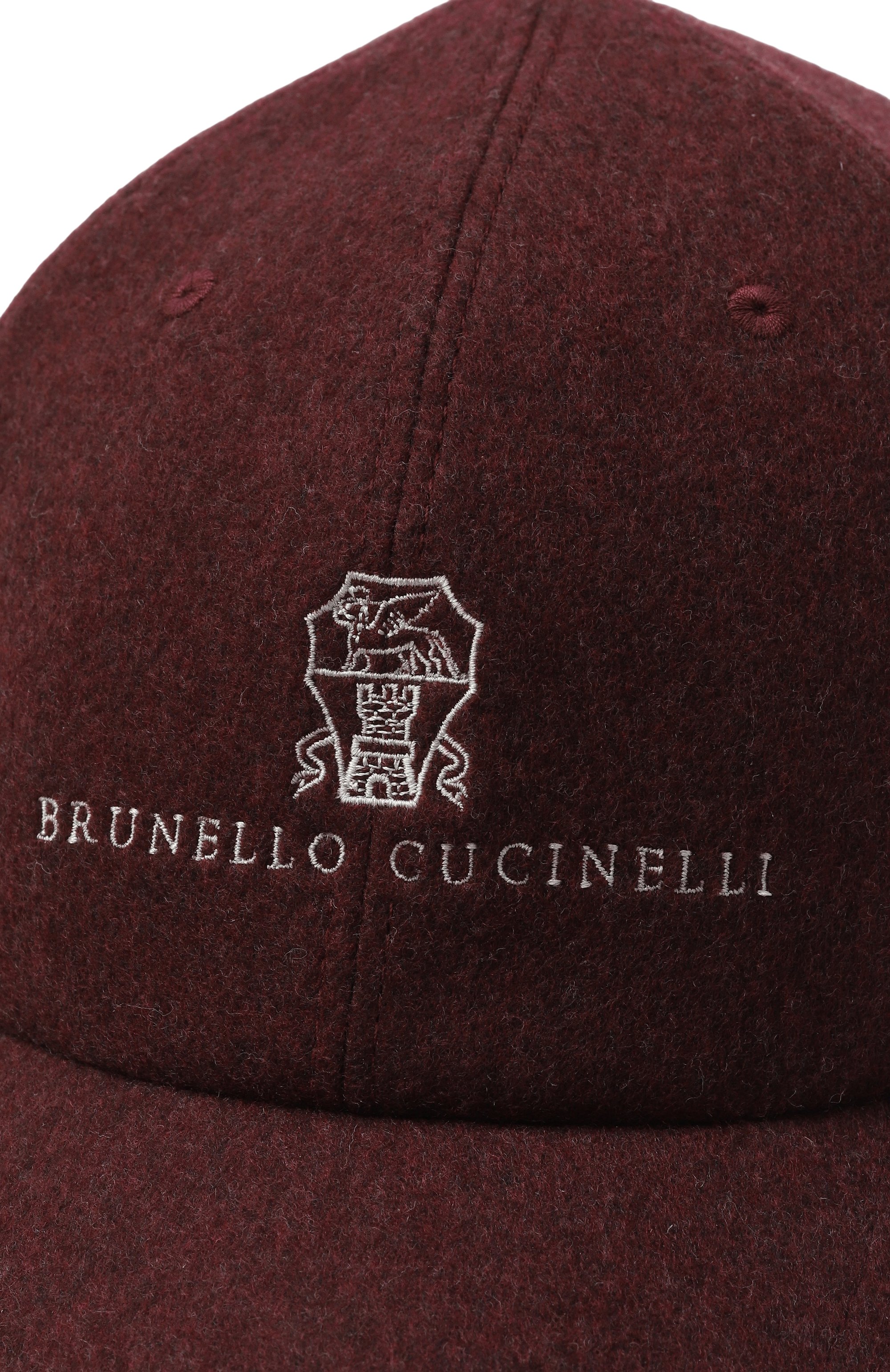 Шерстяная бейсболка BRUNELLO CUCINELLI бордового цвета по цене 69650 руб., арт. MY4499850, фото 3 Шерстяная бейсболка BRUNELLO CUCINELLI, арт. MY4499850, фото 3