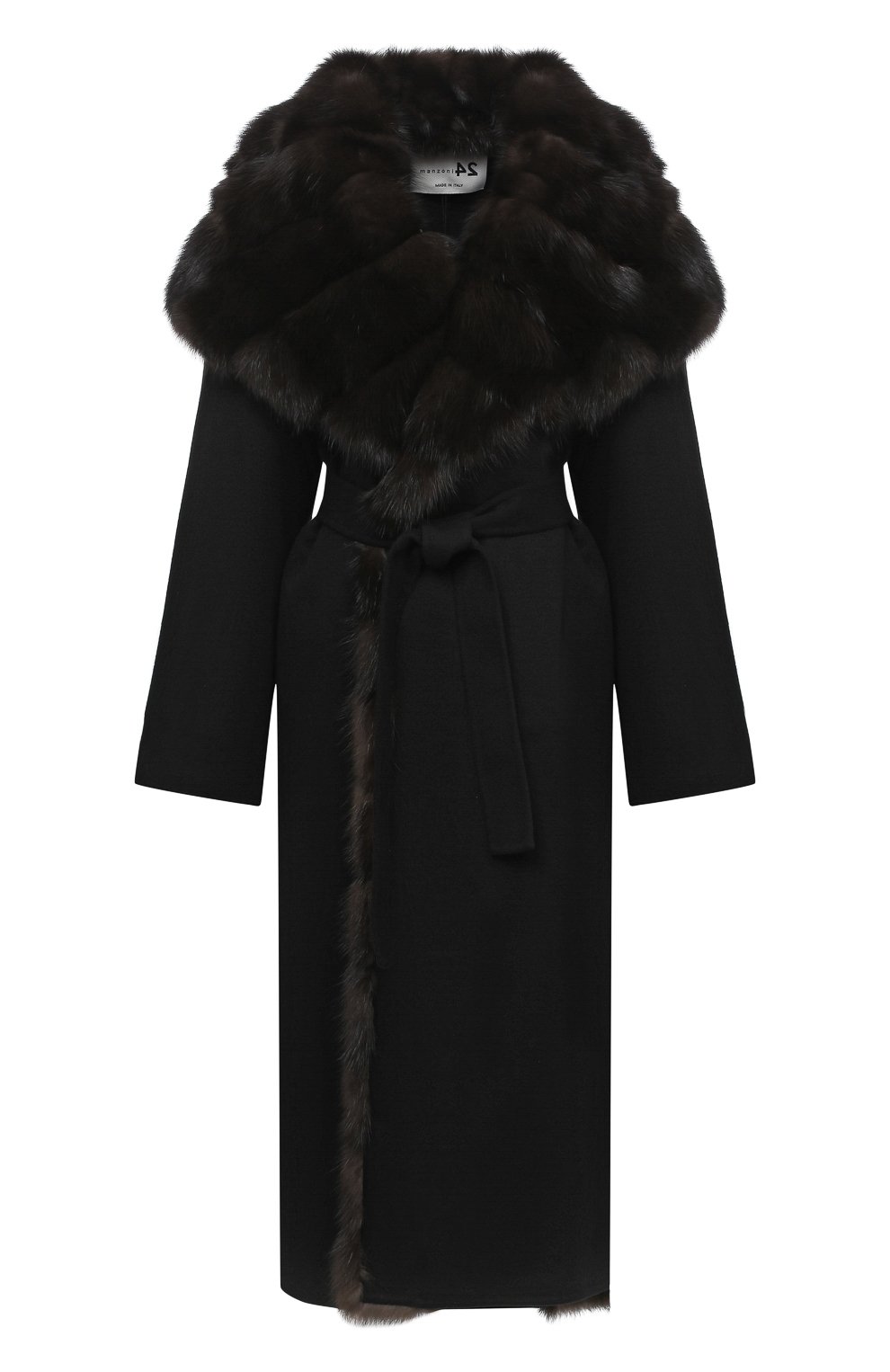 Шерстяное пальто с меховой отделкой MANZONI24, арт. 20M647-DB1Z/38-46, фото 1