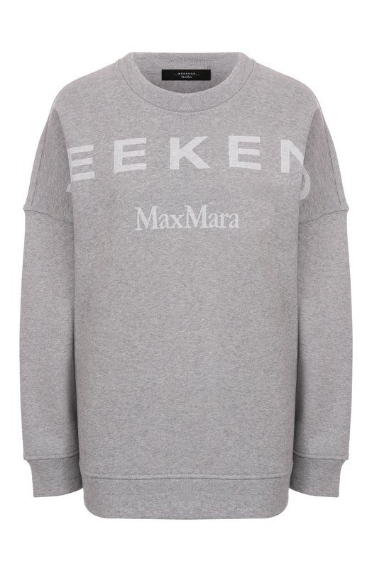 Хлопковый свитшот Weekend Max Mara LALLA Серый LALLA