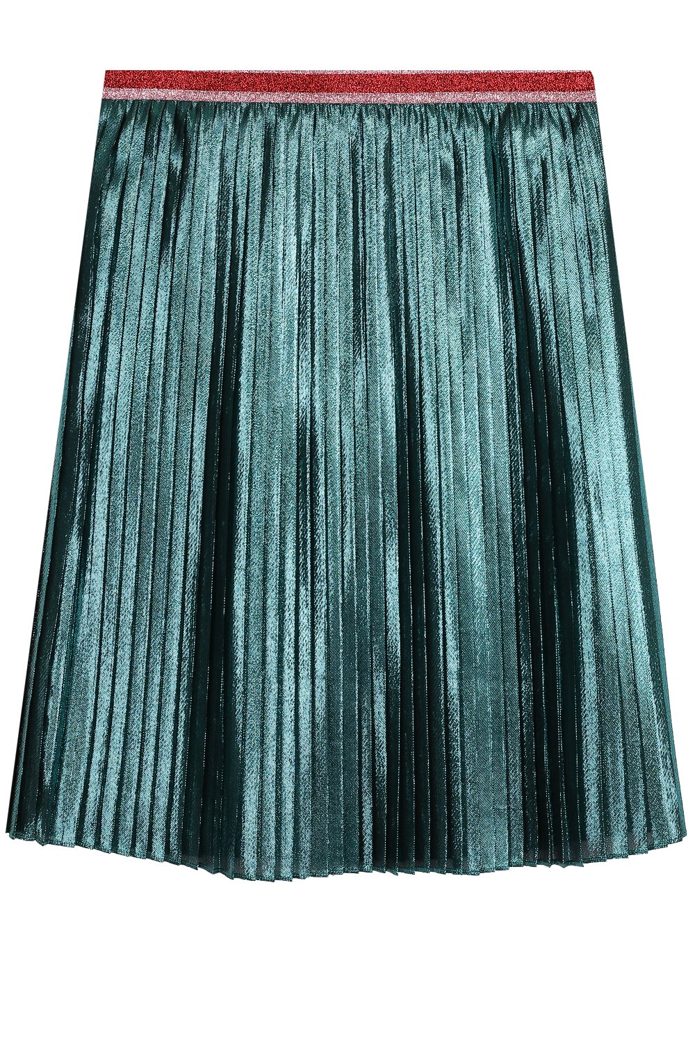 Плиссированная юбка с металлизированной отделкой и контрастным поясом GUCCI, арт. 477835/ZB341, фото 1
