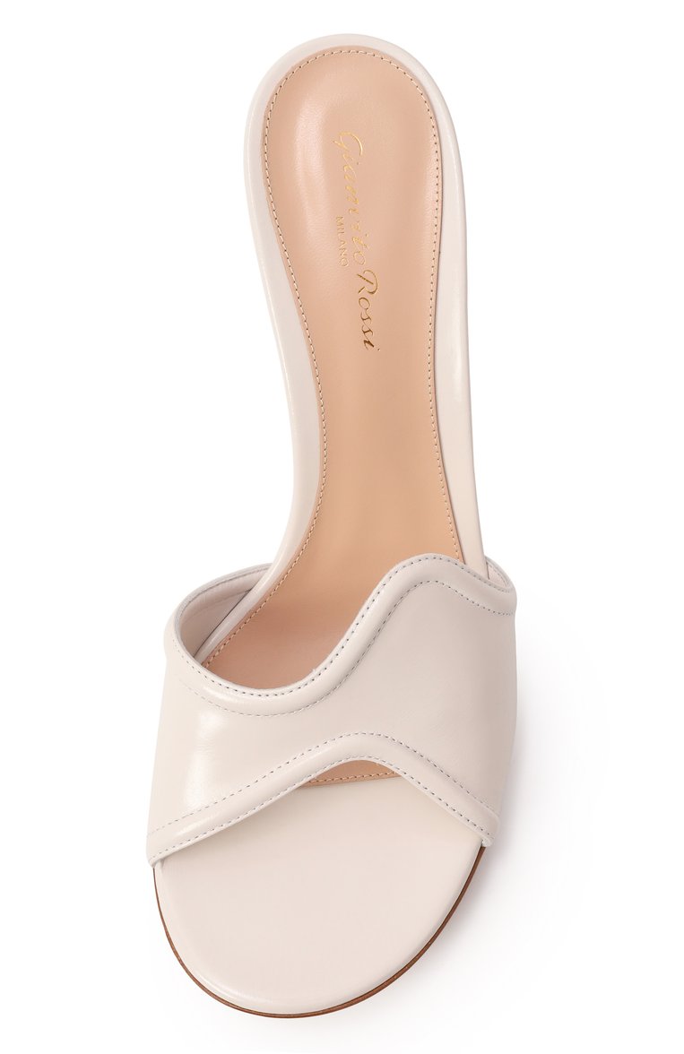 Женские кожаные мюли lucrezia 70 GIANVITO ROSSI молочного цвета, арт. G15070.70RIC.NUI0FFW | Фото 6 (Драгоценные камни: Проставлено; Подошва: Плоская; Каблук высота: Высокий; Материал сплава: Проставлено; Материал внешний: Натуральная кожа; Материал внутренний: Натуральная кожа; Каблук тип: Шпилька)