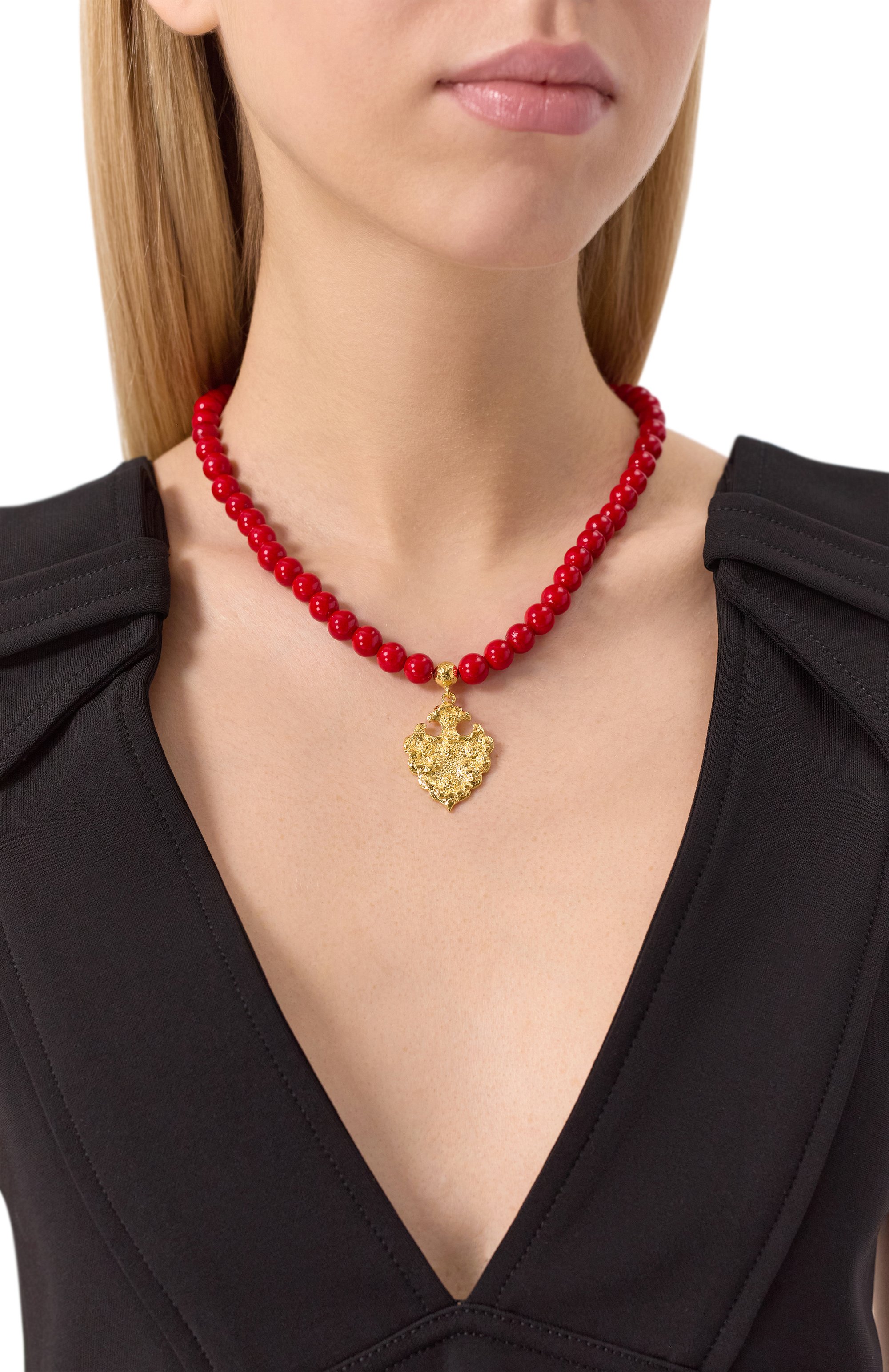 Колье kubachi SEVENWORLDS красного цвета по цене 29900 руб., арт. SW830/R, фото 2 Колье kubachi SEVENWORLDS, арт. SW830/R, фото 2