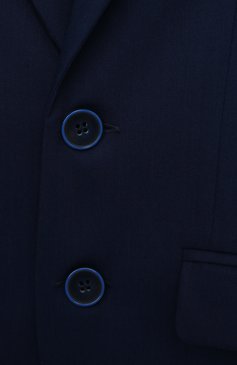 Детский пиджак ZHANNA & ANNA темно-синего цвета, арт. ZAOZ00000299 | Фото 3 (Рукава: Длинные; Материал внешний: Синтетический материал, Вискоза; Материал сплава: Проставлено; Нос: Не проставлено; Драгоценные камни: Проставлено; Материал подклада: Вискоза; Кросс-КТ: пиджак; Ростовка одежда: 7 лет | 122 см, 8 лет | 128 см, 9 лет | 134 см, 10 - 11 лет | 140 - 146см, 12 лет | 152 см, 13 - 15 лет | 158 см, 16 лет | 164 см)