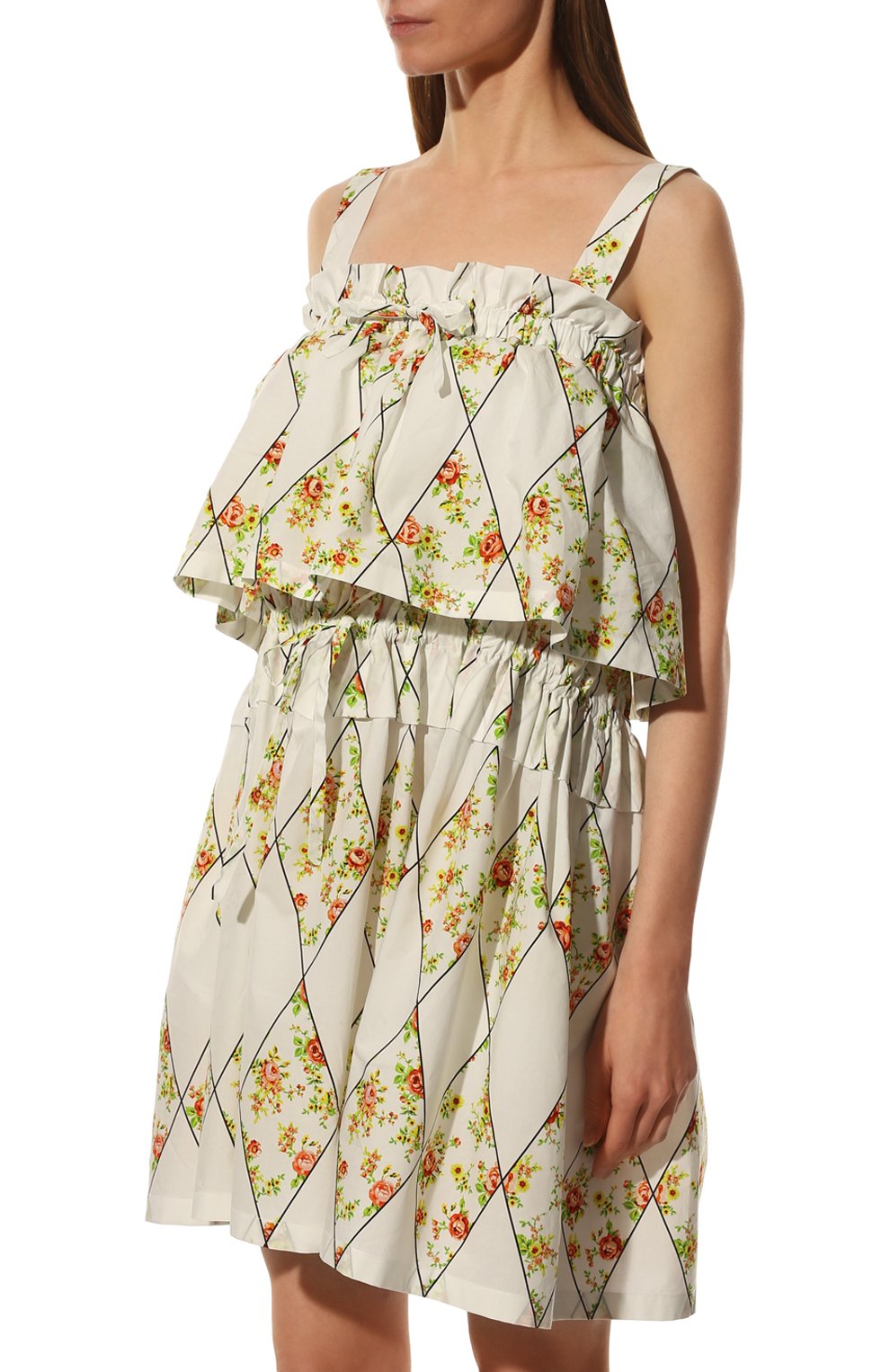 Хлопковое платье MSGM молочного цвета по цене 56250 руб., арт. 3241MDA16A 227152, фото 3 Хлопковое платье MSGM, арт. 3241MDA16A 227152, фото 3