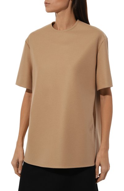 Шерстяной топ JIL SANDER бежевого цвета по цене 82700 руб., арт. J02NC0223/J40045, фото 3 Шерстяной топ JIL SANDER, арт. J02NC0223/J40045, фото 3