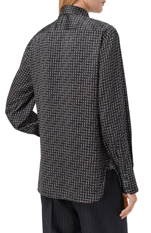 Шелковая блузка Kiton D48407K0561E05 Чёрный  D48407K0561E05 Фото 4