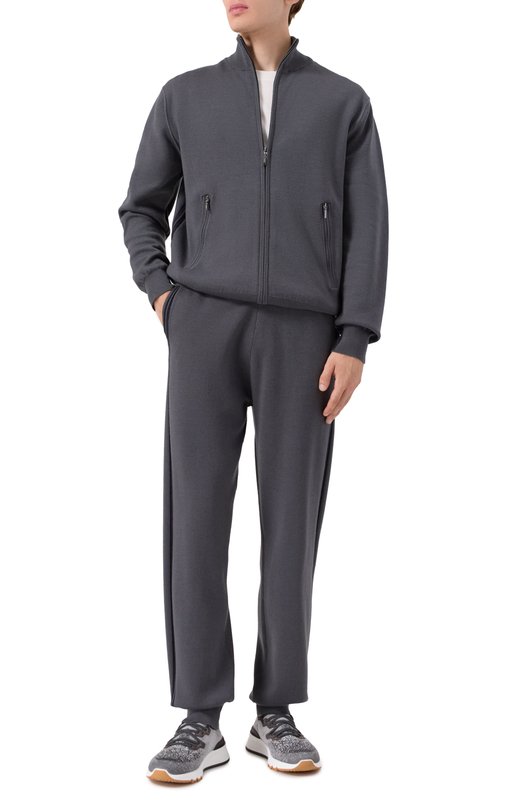 Текстильные кроссовки Brunello Cucinelli MZUKIS0250 Серый  MZUKIS0250 Фото 2