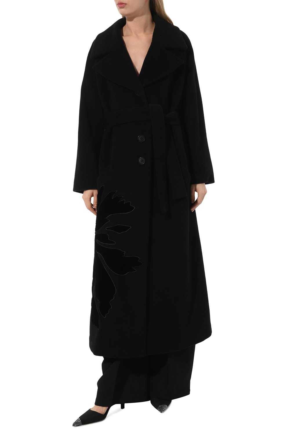 Шерстяное пальто YANINA черного цвета по цене 340200 руб., арт. 0-2597, фото 3 Шерстяное пальто YANINA, арт. 0-2597, фото 3