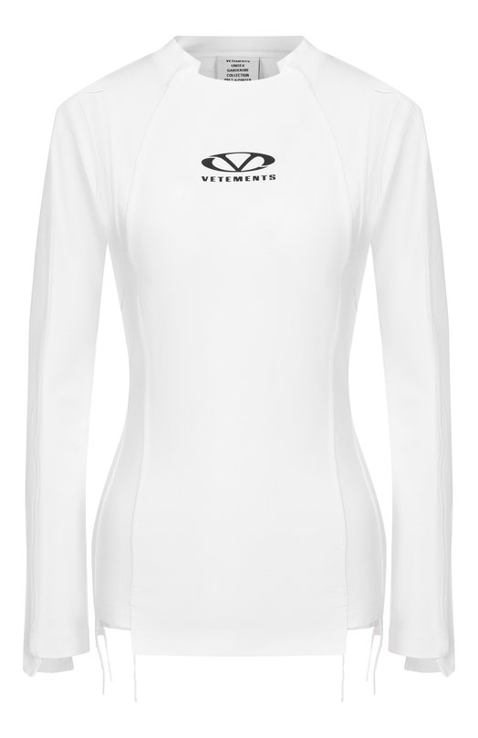 Хлопковый лонгслив VETEMENTS UA66LS600W/1200 STRETCH JERSEY Белый UA66LS600W/1200 STRETCH JERSEY