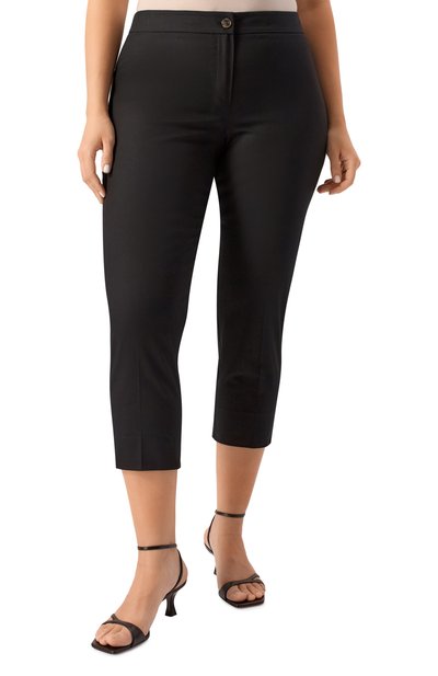 Хлопковые брюки PERSONA BY MARINA RINALDI черного цвета по цене 15200 руб., арт. VERVE, фото 3 Хлопковые брюки PERSONA BY MARINA RINALDI, арт. VERVE, фото 3