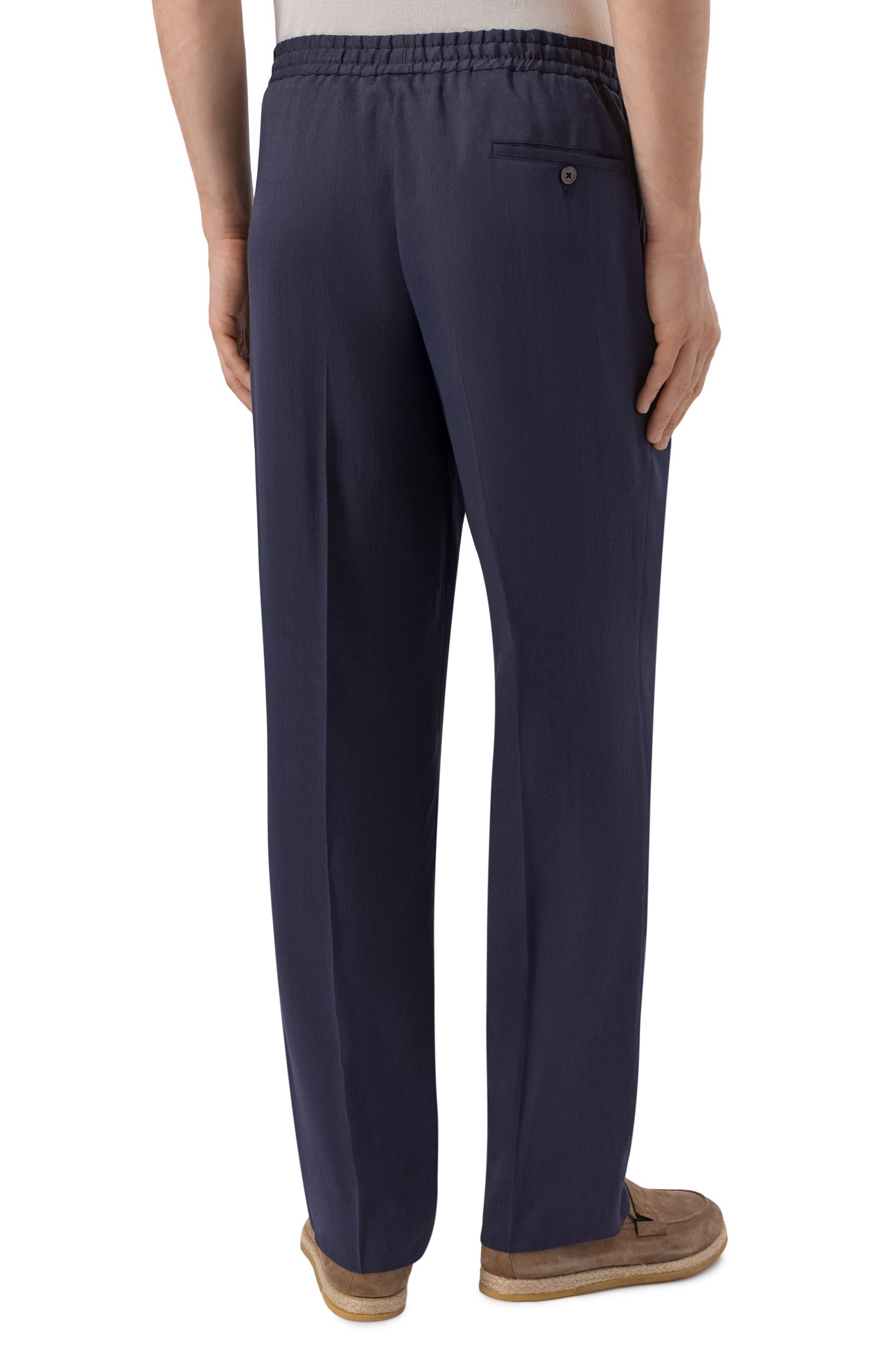 Брюки изо льна и шерсти CORNELIANI, арт. 274554/2718468, фото 4