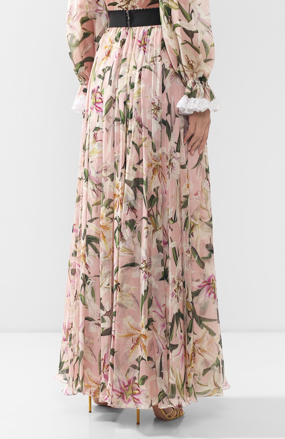 Шелковая юбка DOLCE & GABBANA светло-розового цвета по цене 354000 руб., арт. F4B0WT/HS147, фото 4 Шелковая юбка DOLCE & GABBANA, арт. F4B0WT/HS147, фото 4