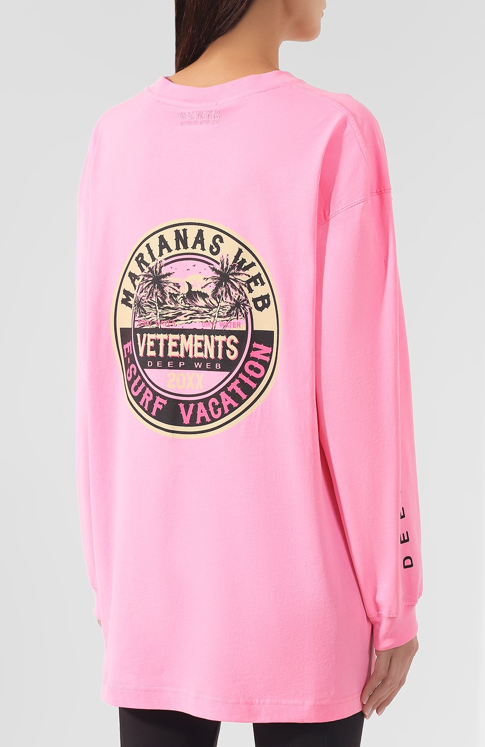 Хлопковый лонгслив VETEMENTS розового цвета по цене 38750 руб., арт. UAH20TR665/W, фото 4 Хлопковый лонгслив VETEMENTS, арт. UAH20TR665/W, фото 4