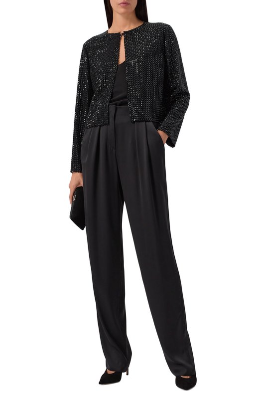 Атласные брюки Giorgio Armani GW001564/TE10101 Чёрный  GW001564/TE10101 Фото 2