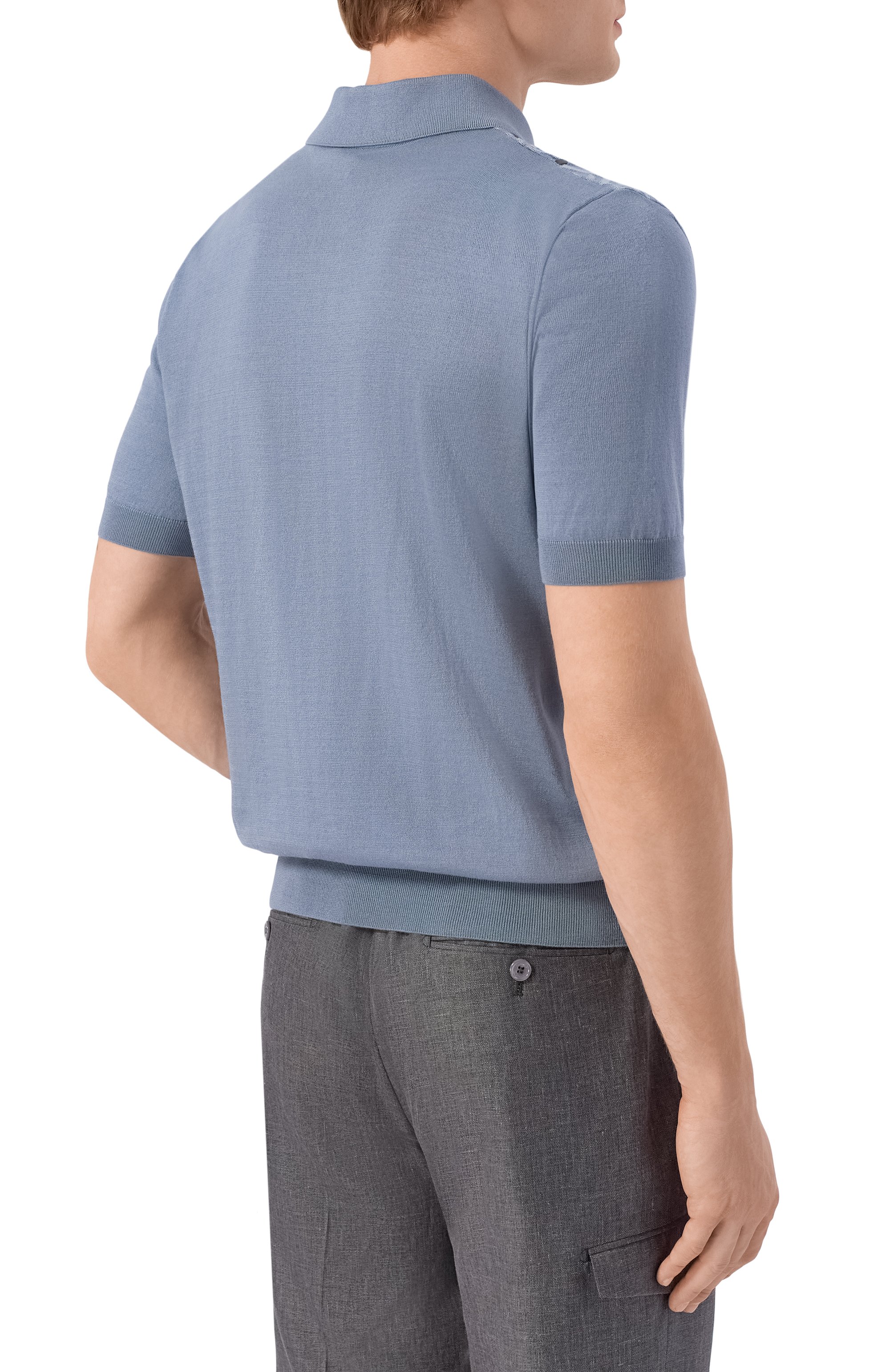 Поло из шелка и хлопка ZILLI, арт. KBP002M0144VBRDG0, фото 4