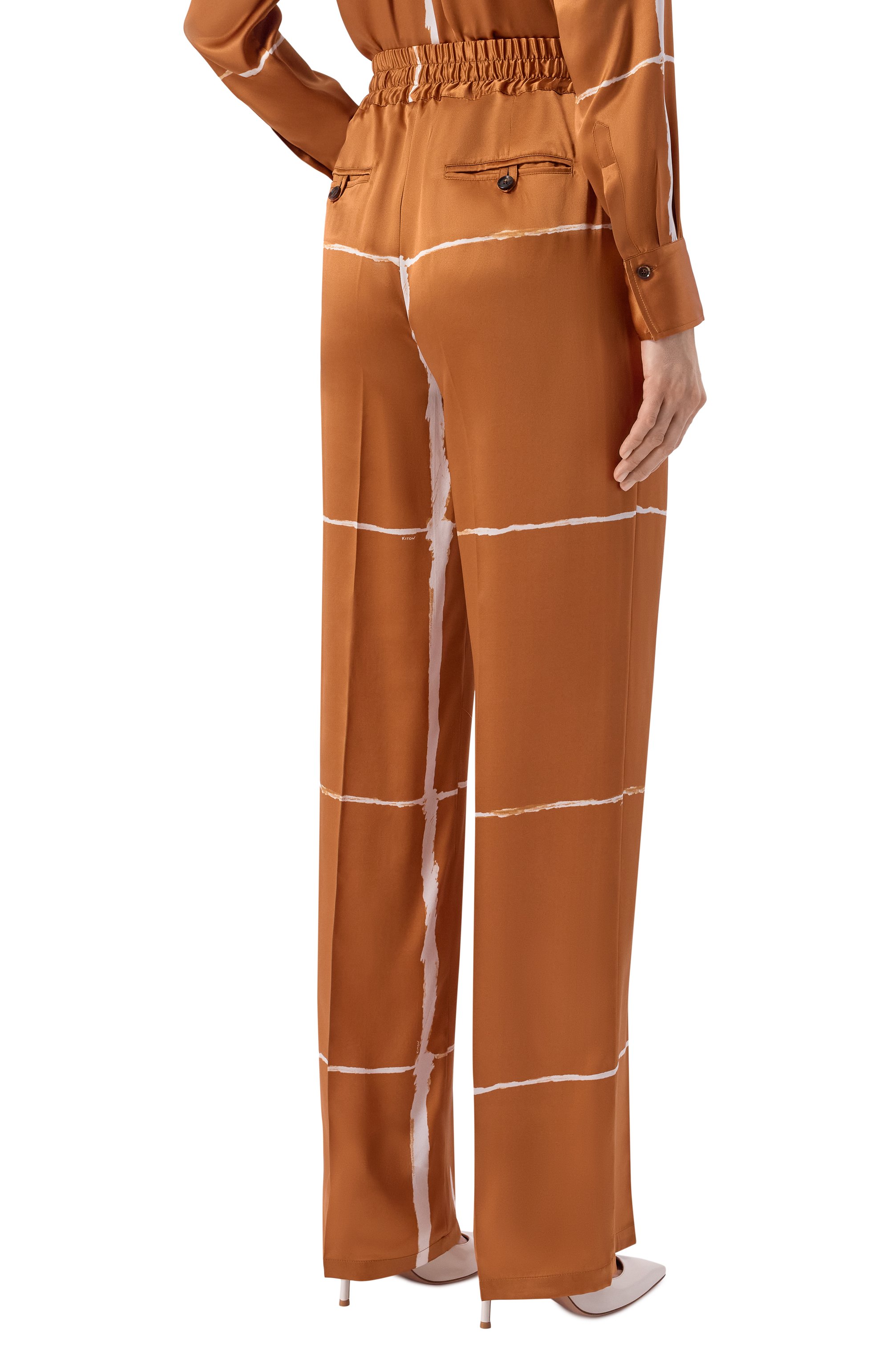 Атласные брюки KITON, арт. D48122K0873G07, фото 4