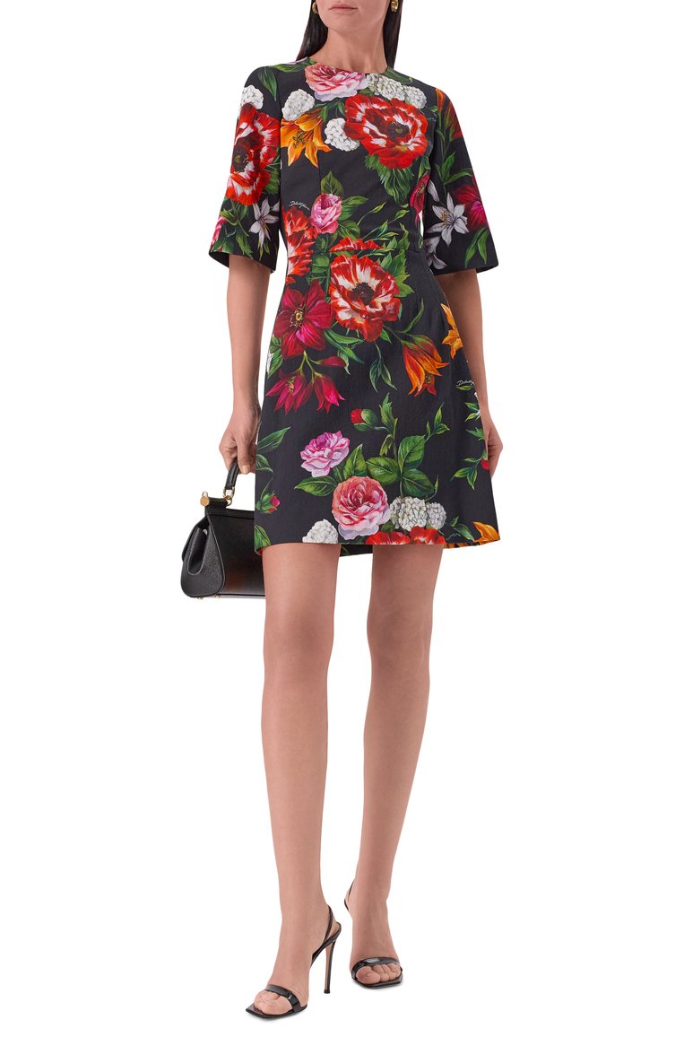 Платье из вискозы и хлопка DOLCE & GABBANA, арт. F6TWTT/FSRQT, фото 1
