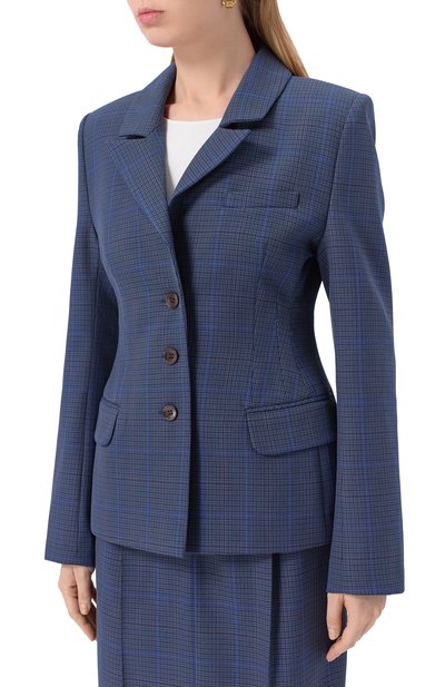 Жакет LESYANEBO синего цвета по цене 54000 руб., арт. LN02H-878_MAE, фото 3 Жакет LESYANEBO, арт. LN02H-878_MAE, фото 3