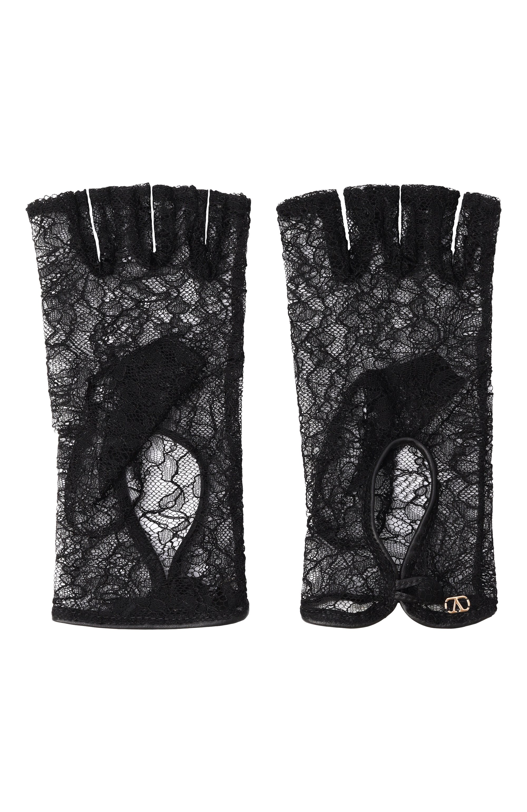 Митенки VALENTINO черного цвета по цене 69950 руб., арт. 8W2GD00M/HRK, фото 2 Митенки VALENTINO, арт. 8W2GD00M/HRK, фото 2