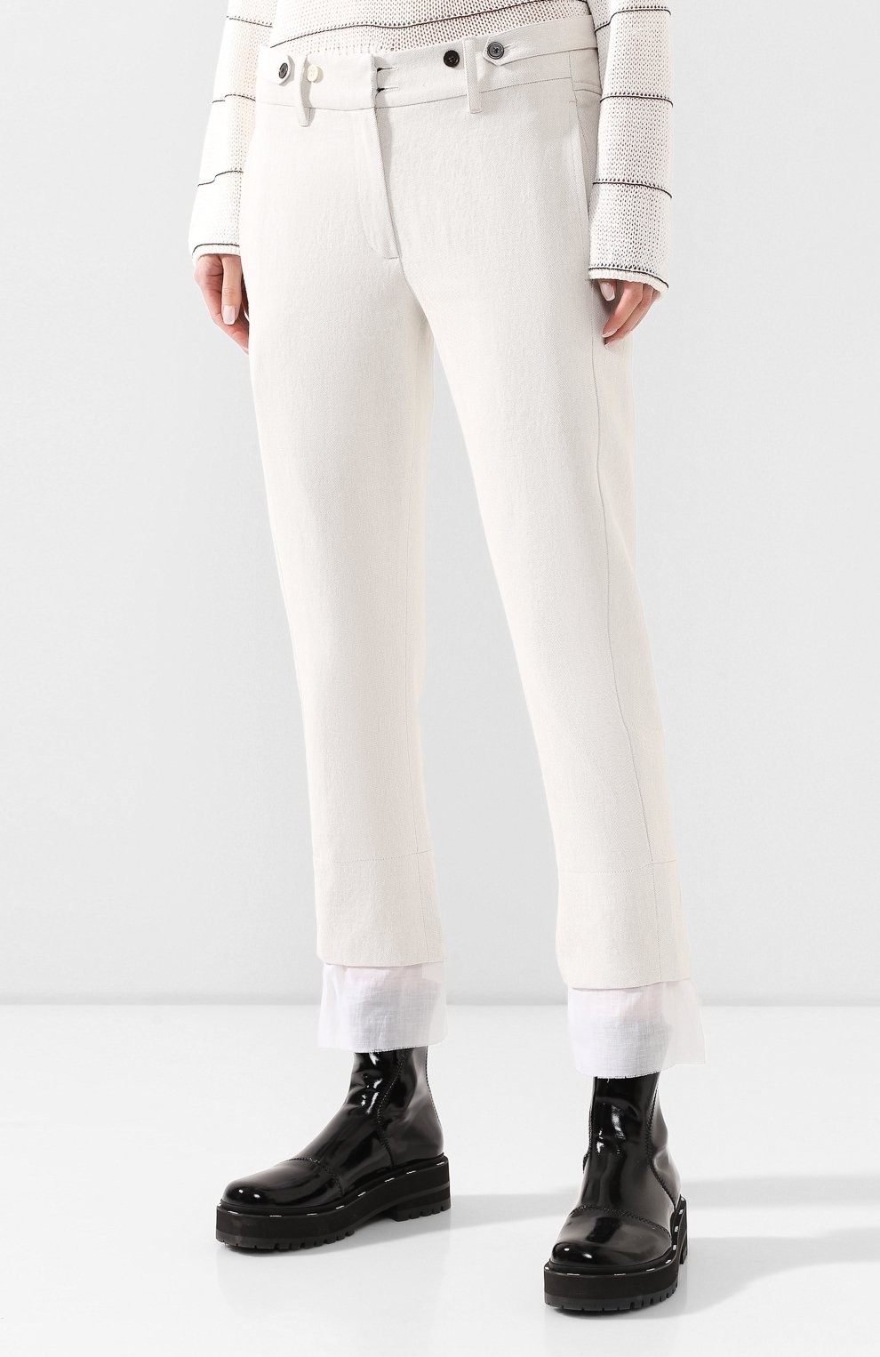 Брюки из смеси хлопка и льна ANN DEMEULEMEESTER, арт. 2001-1400-P-205-020, фото 3